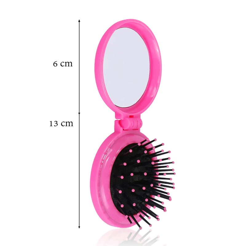 ATB 1st Choice Travel Folding Hair Brush Mirror Pocket Purse Car Camping Compact 2.5" Gift 1Pc - Image 2